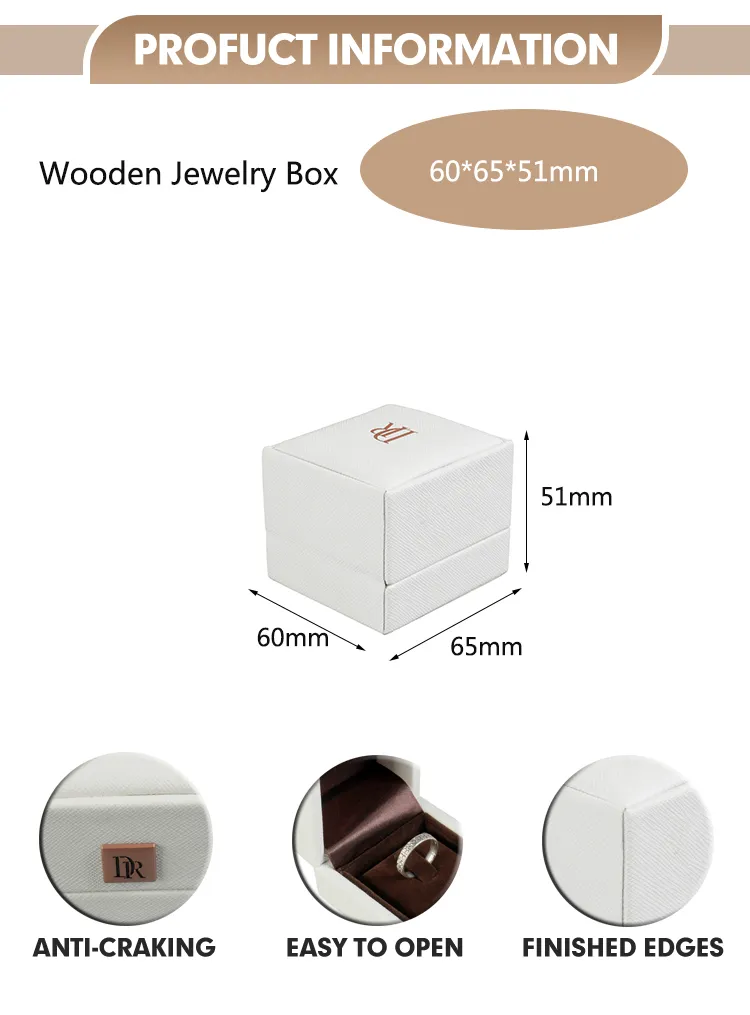 Luxurious PU Leather Engagement Ring Box for Storage