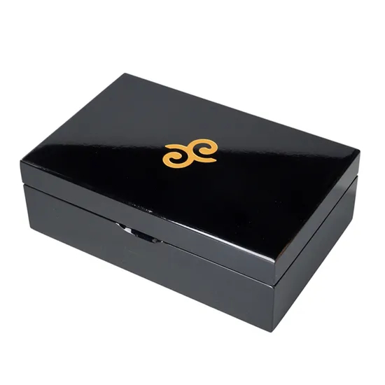 Customized Luxury Black Plastic Hinge Gift Packaging Wooden Box for VIP Card Credit Gift Card Jewelry Box Watch Box Food Box, Perfume Box