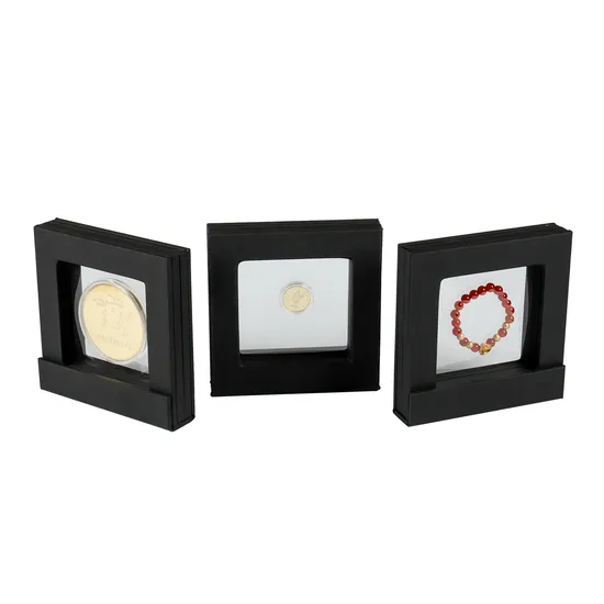 OEM Custom Gold Silver Commemorative Coin Display Boxes Luxury High Quality Wood Coin Box