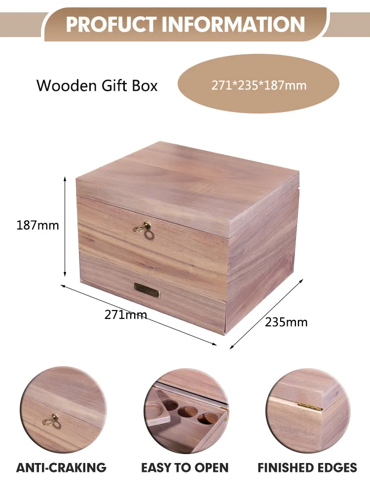 Eco-Friendly Bamboo Herb Storage Box with Rolling Tray