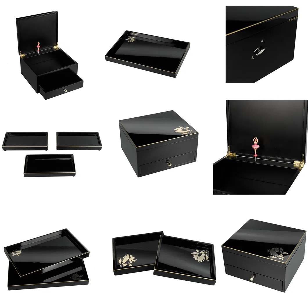 Luxury Custom High Gloss Piano Lacquer Metal Word Logo Edge Outline in Gold Wooden Hotel Room Bathroom Supplies Amenities Set