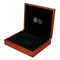 Fatorary Price Brand Custom Logo Wood Commemorative Coin Case Walnut Color Black Lining Wooden Coin Gift Packaging Box