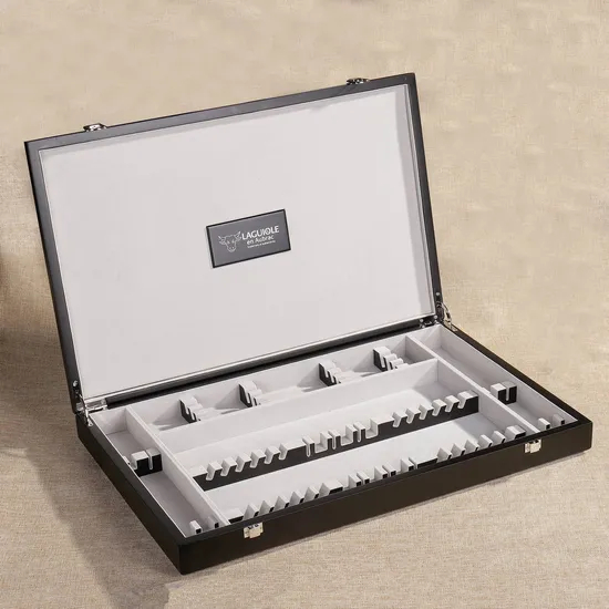 Custom Engraved Wooden Cutlery Set with Elegant Storage Case