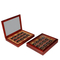Wholesale Custom Luxury Rubberwood Velvet Interior Commemorative Coin Wood Display Box