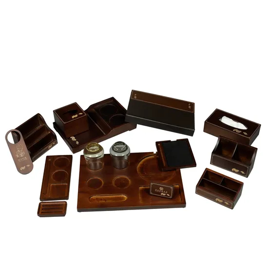 Luxury Oak Wood Hotel Guestroom Equipment Set for High-End Hospitality