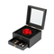 Luxury Wood Jewelry Ring Box Engraved Square Holder Case for Wedding Organizer with Drawer Display Accessories Storage