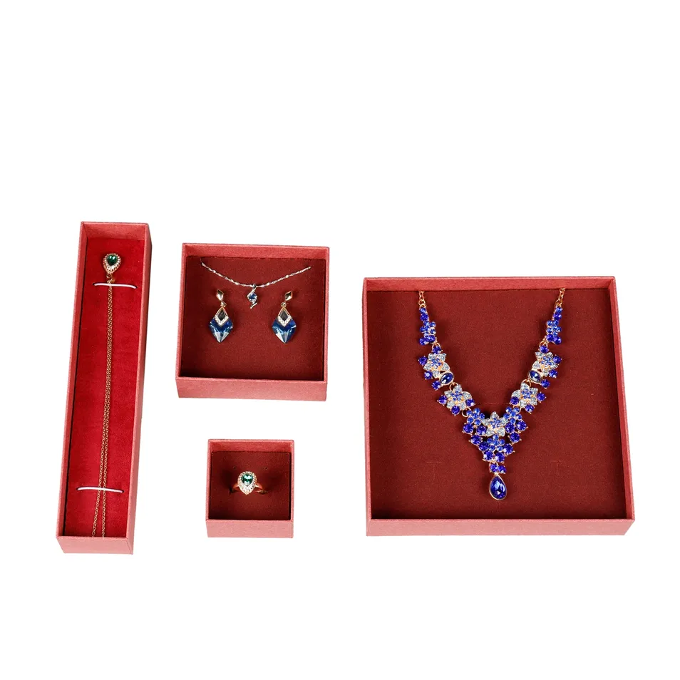 Custom Logo Cardboard Rectangle Jewelry Boxes for Bracelet Necklace Ring Earring Storage Packaging-Handmade