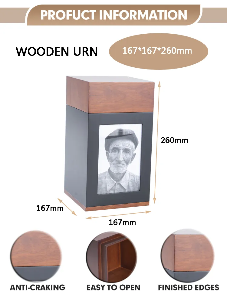 Customizable High-End Solid Wood Pet Urn MDF Casket Memorial Cremation Ash Urn for Cats Human Ashes Custom Sizes Logo