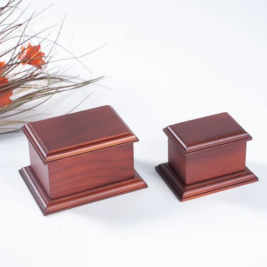 American Luxury Solid Wood Pet Urn & Casket Handmade with Carved Patterns Metal Funeral Storage Box Cremation Urn for Cats Dogs