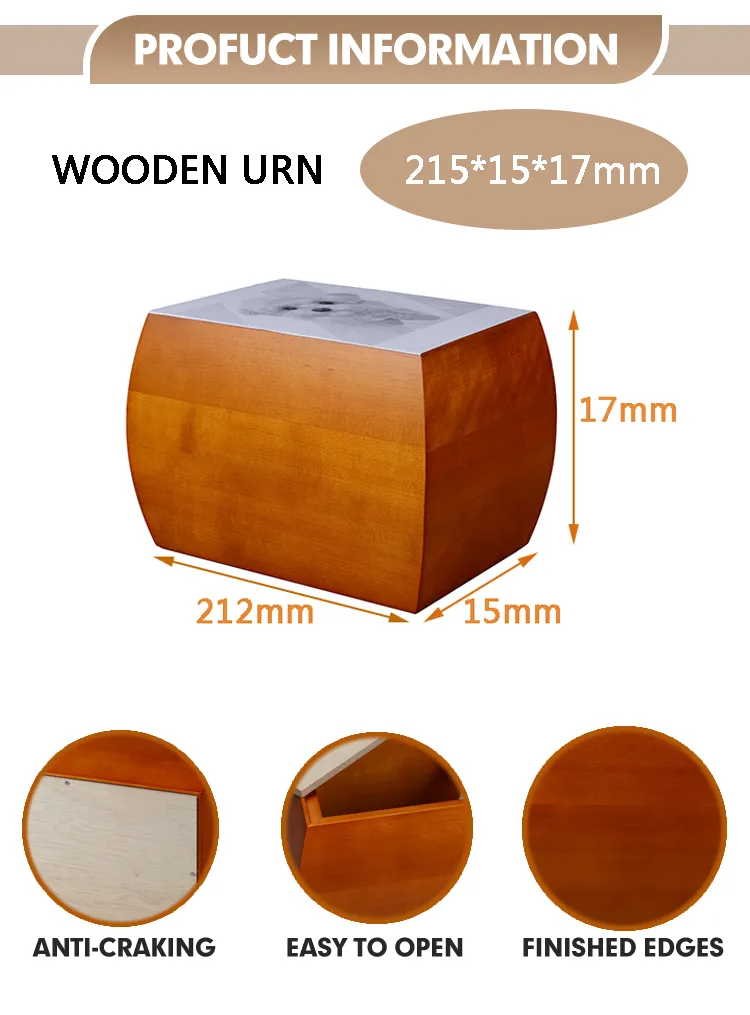 Beautiful Customizable Maple Wood Pet Memorial Urn for Loving Tributes