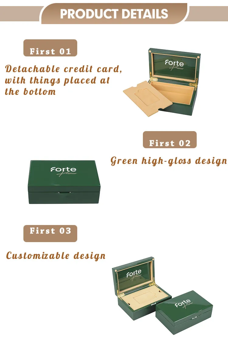 Wholesale Customized Credit Card Packaging Business Card Holder Case Wooden Souvenir Storage Box Gift Box Wooden Display Box Various Styles and Materials