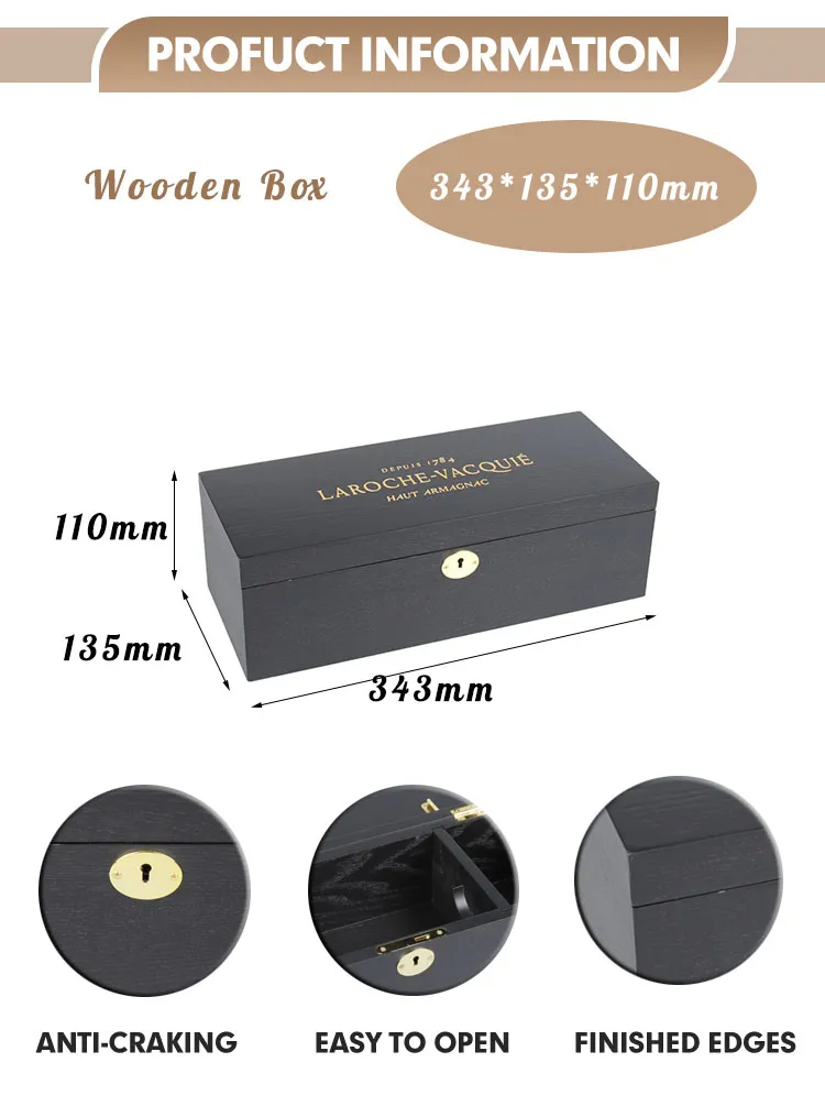 2025 New Custom Wooden Storage Box for Wine Bottle Gift Packaging Handcrafted From Natural Wood Products