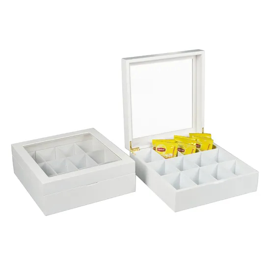 Stylish Wooden Tea Bag Organizer with Removable Lining