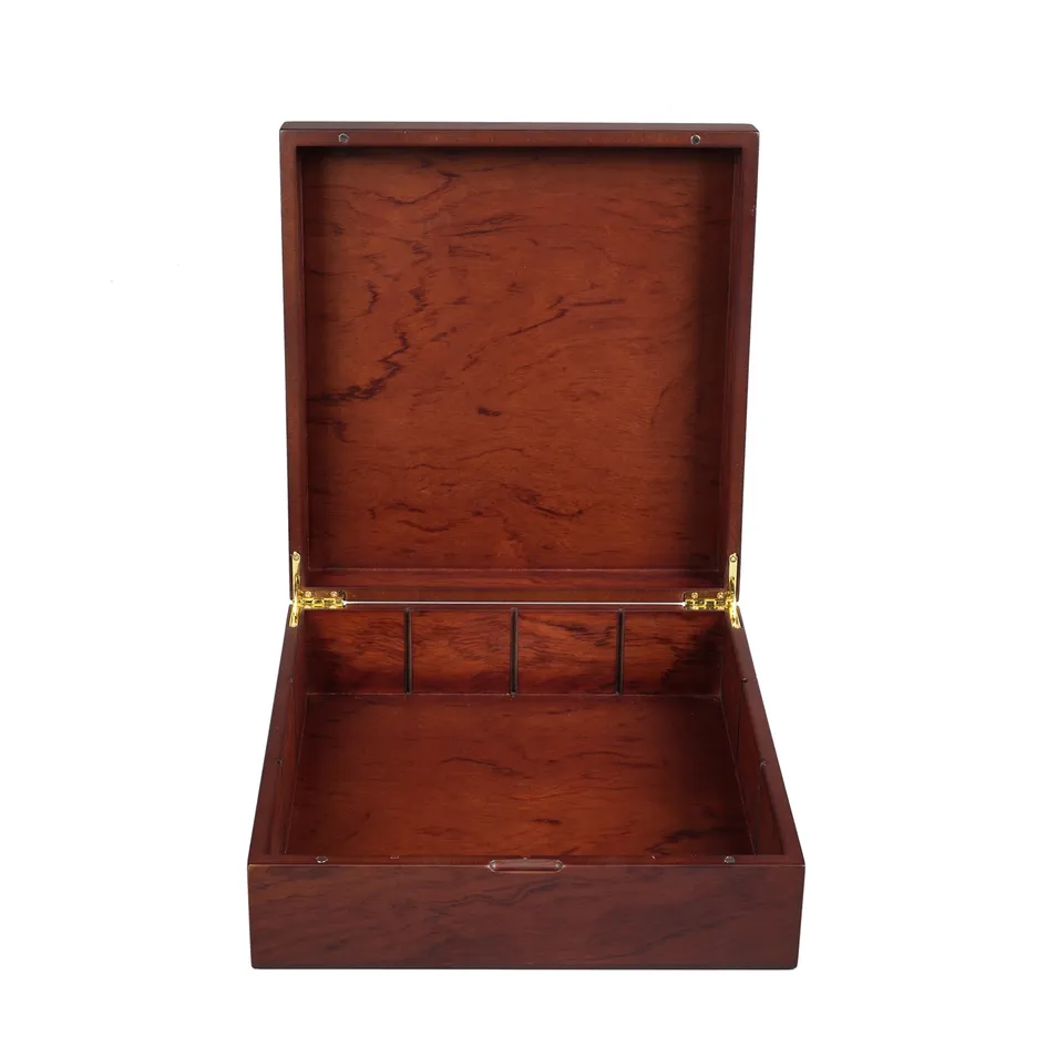 Factory Wholesale Roseewood 12 Pockets Removable Custom Lining Luxury Wooden Tea Organizer Box