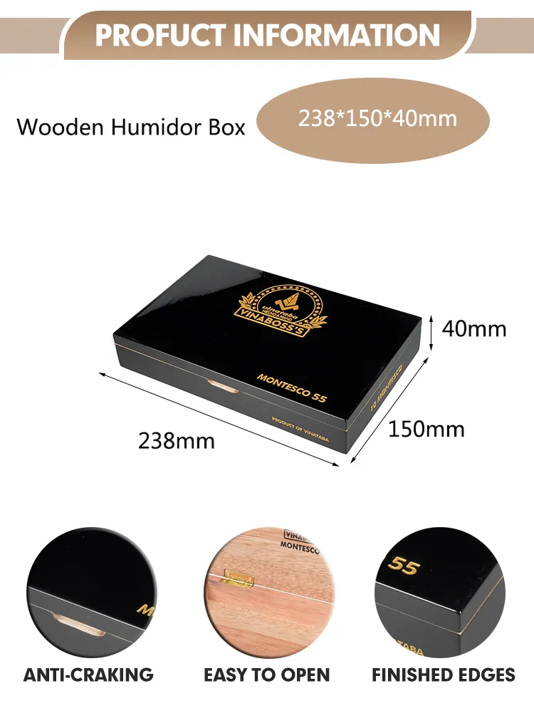 Customized Luxury Design Wooden Cigar Humidor Storage Box Cedar Cigar Box