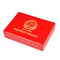 High-End Red Handmade Wooden Box with Velvet Lining Designed for Badges Coins