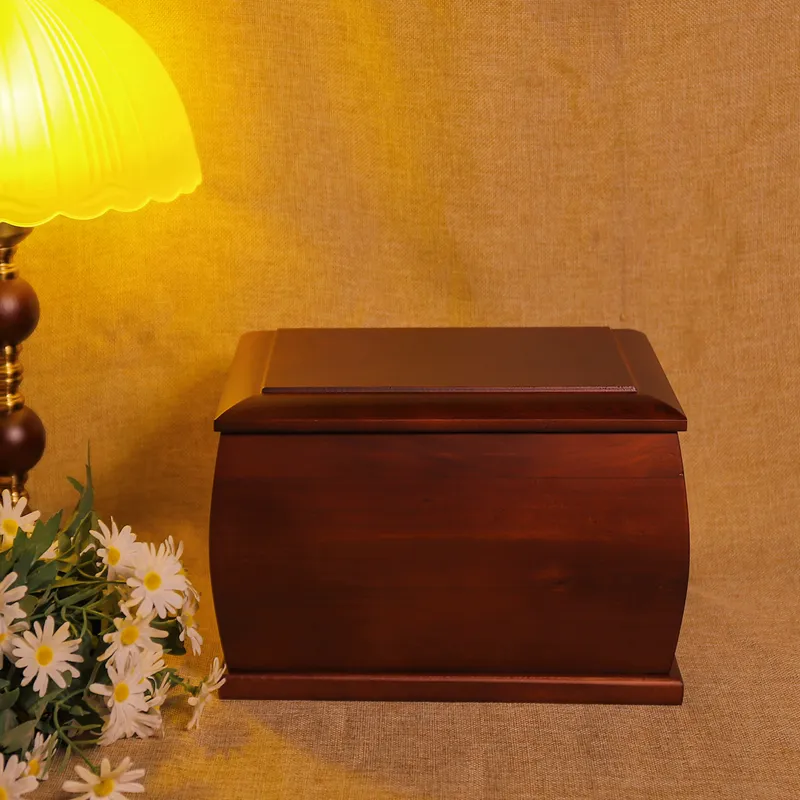 High Quality European Style Wooden Urn Funeral Supplies Pet Cremation Urns for Adult Ash Storage Packaging