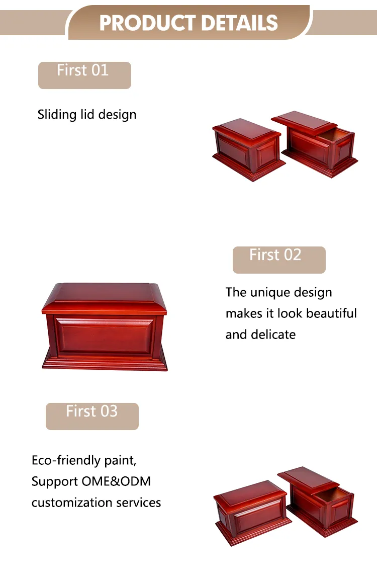 Factory Wholesale Birch Funeral Supplies Cremation Ashes Wooden Cinerary Casket Wooden Urns for Human Ashes