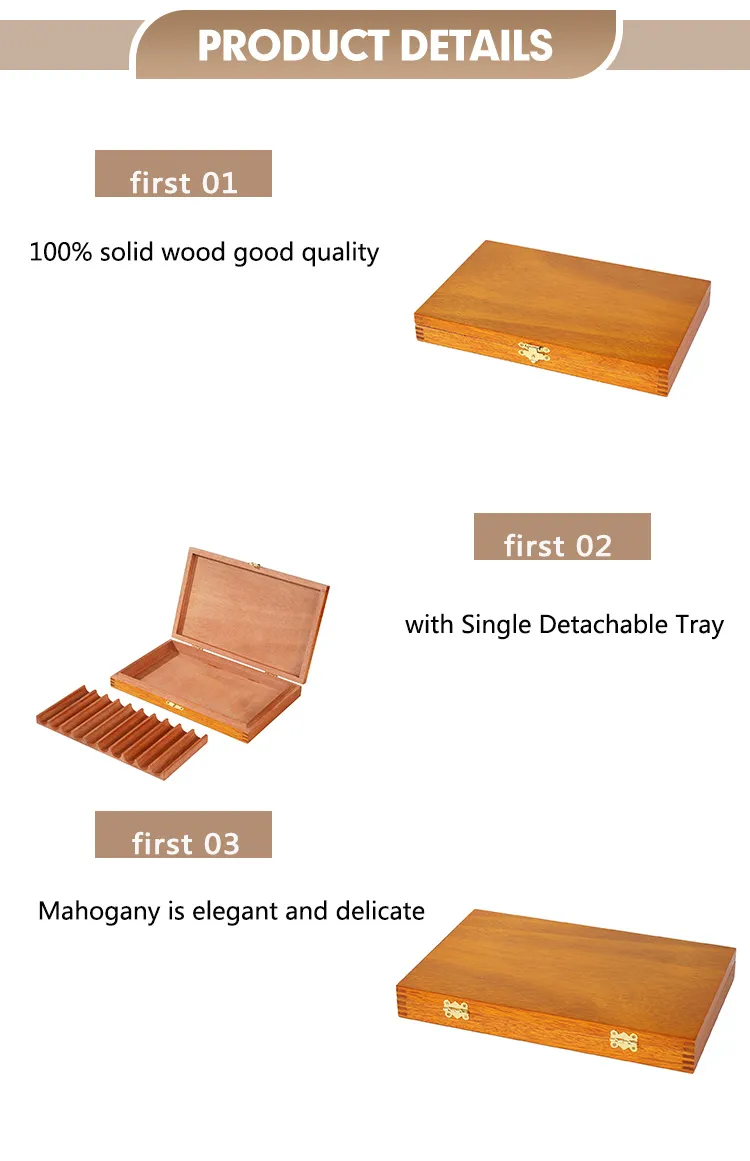 Wholesales Cigarette Solid Wood Cigar Box Custom Wooden Packing Box for Humidors