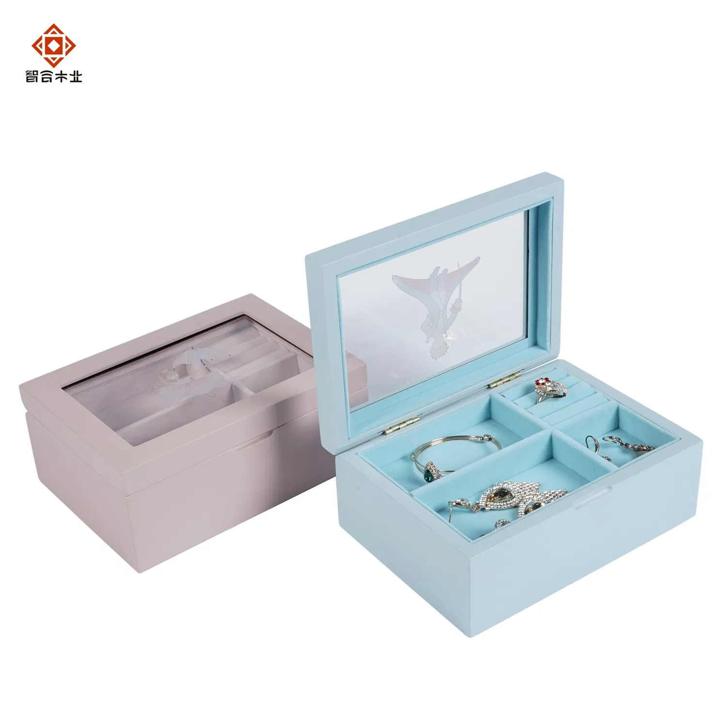 High-End Exquisite Luxury Solid Wood Jewelry Necklace Storage Box Wooden Packaging Bracelet Ring Case for Newlywed Wedding Gift