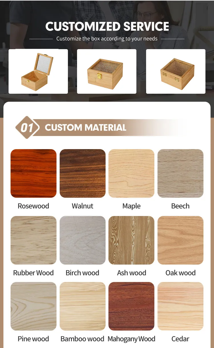 Factory Wholesale Reusable Empty Eco Friendly Natural Bamboo Crafts Wooden Gift Packaging Box