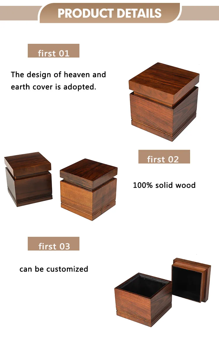 Wholesale OEM New Design Products Funeral Supplies Casket Memorial Pet Cremation Packaging Box Dog Urns Wood Cremation Ash Urn Funeral Box for Dogs Cats