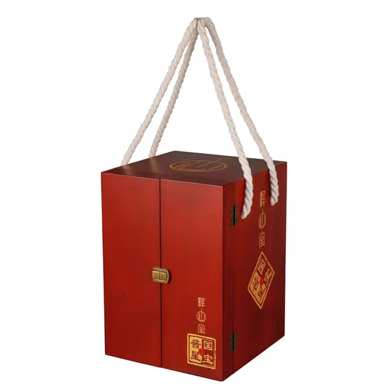Factory Price Custom Logo Printing Solid Brandy Liquid Wooden Box Wine Bottle Gift Packaging Storage Case