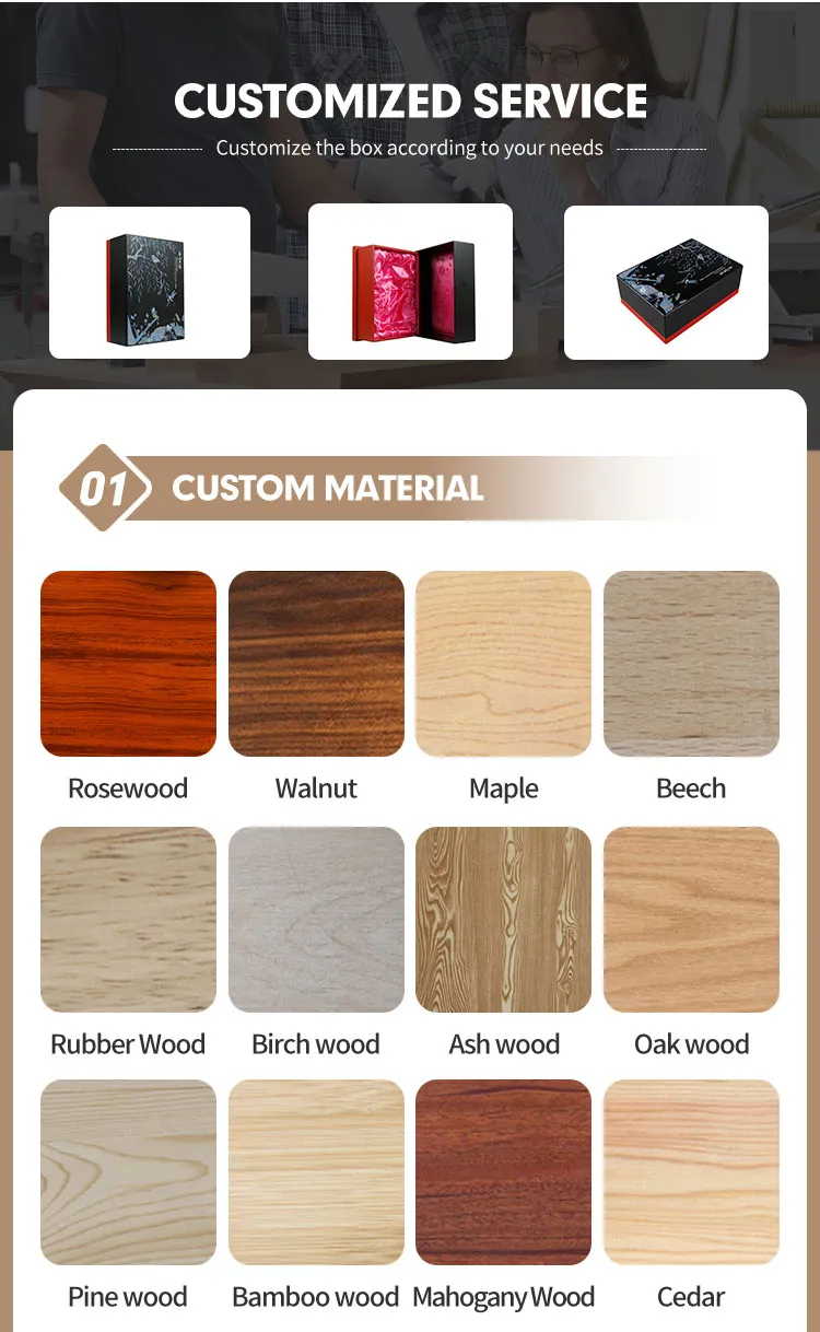 Custom Gift Wooden Packaging Health Care Product Gift Box Watch Wine Cigar Perfume Storage and Other Package Wood Case