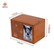 Zhihe Bamboo Pet Urn with Slide-Top Lid Photo-Stickable Front Customizable Laser-Engraved Patterns Text OEM Service Available.