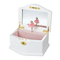 Customized MDF Wooden Music Box Design Wind-up Feature Custom Logo Luxury Ballet Girl Spinning Wind up White and Pink Carton Wood Jewelry Gift Box