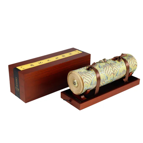 Factory Customised Luxury MDF Wooden Display Scroll Box Velvet Storage for Collection Gift Box