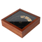 Religious Style Luxury Rubber Custom Shape Packaging 12 Coins Wooden Acrylic Cover Wooden Collection Coin Box