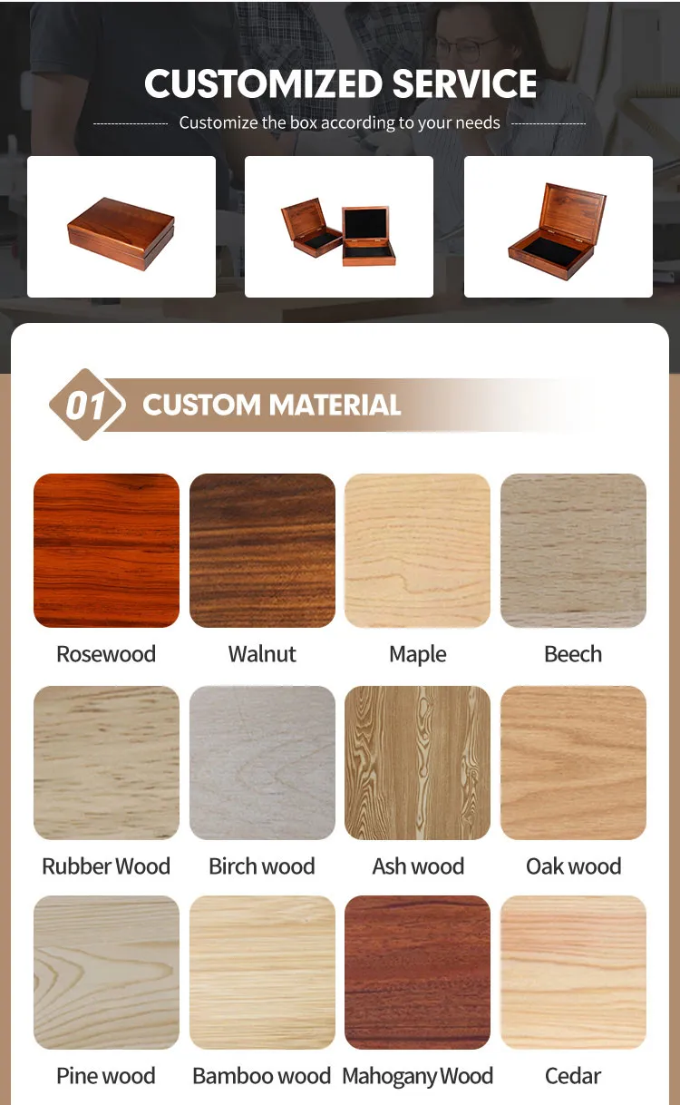 Customizable Eco-Friendly Wooden Packaging Box Collection Display Gift Jewelry Storage Case