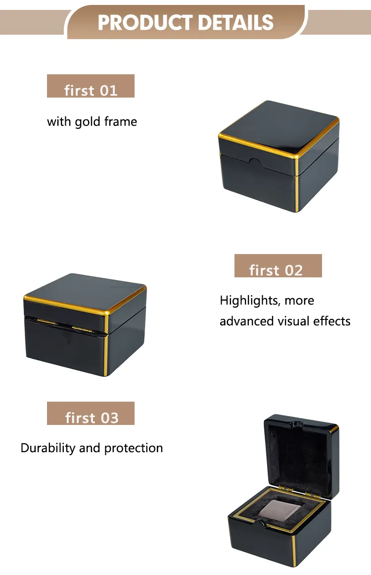 Wholesale High-End Luxury Wooden Single Watch Gift Box MDF Packaging Case with Custom Logo