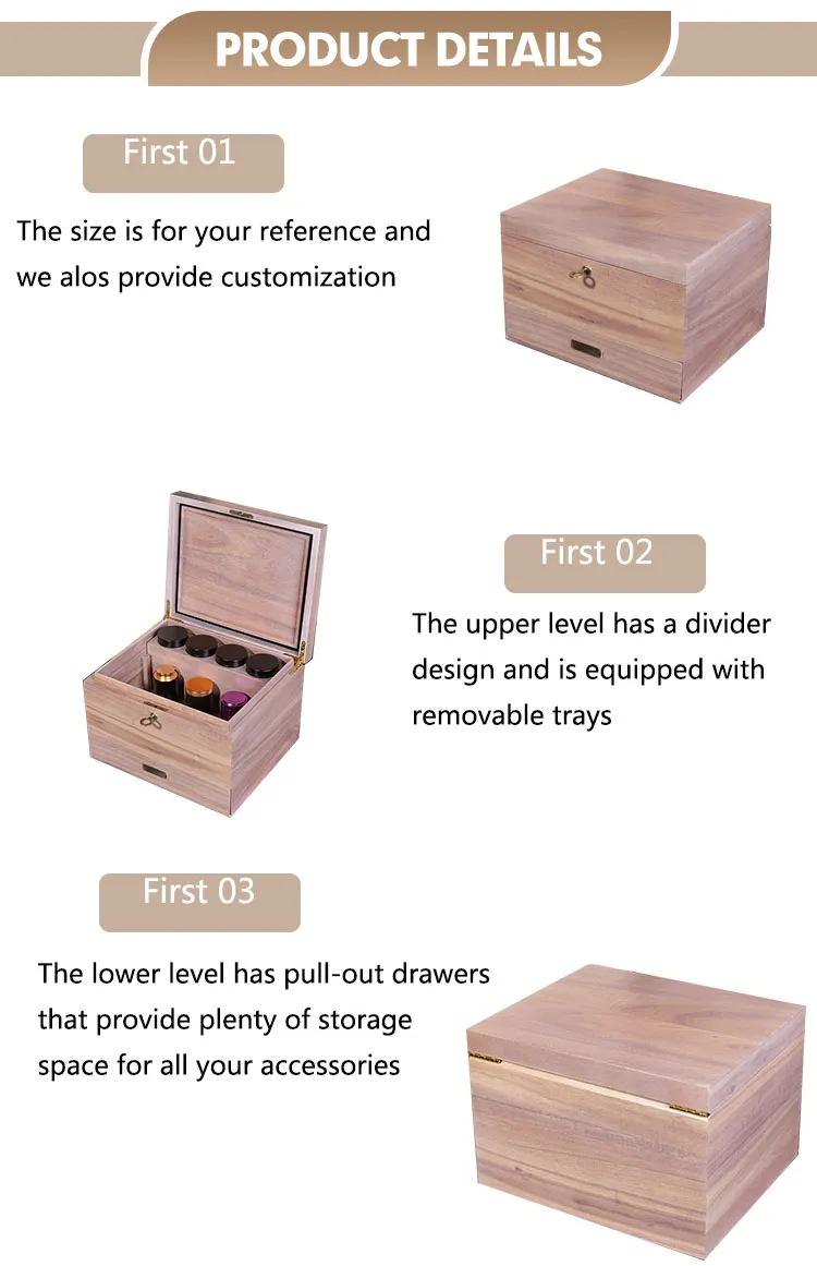 Eco-Friendly Bamboo Herb Storage Box with Rolling Tray