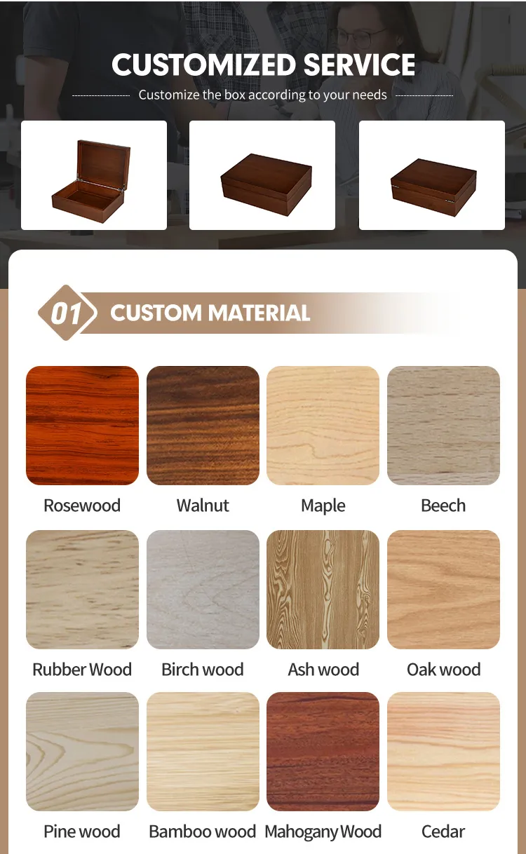 Wholesale ODM/ OEM Custom Craft Gift Box Portable Solid Walnut Wooden Decorative Stash Box Bamboo Wine Tea Storage Packaging Case