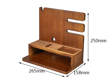 Elegant Natural Wood Bookshelf and Key Holder Organizer