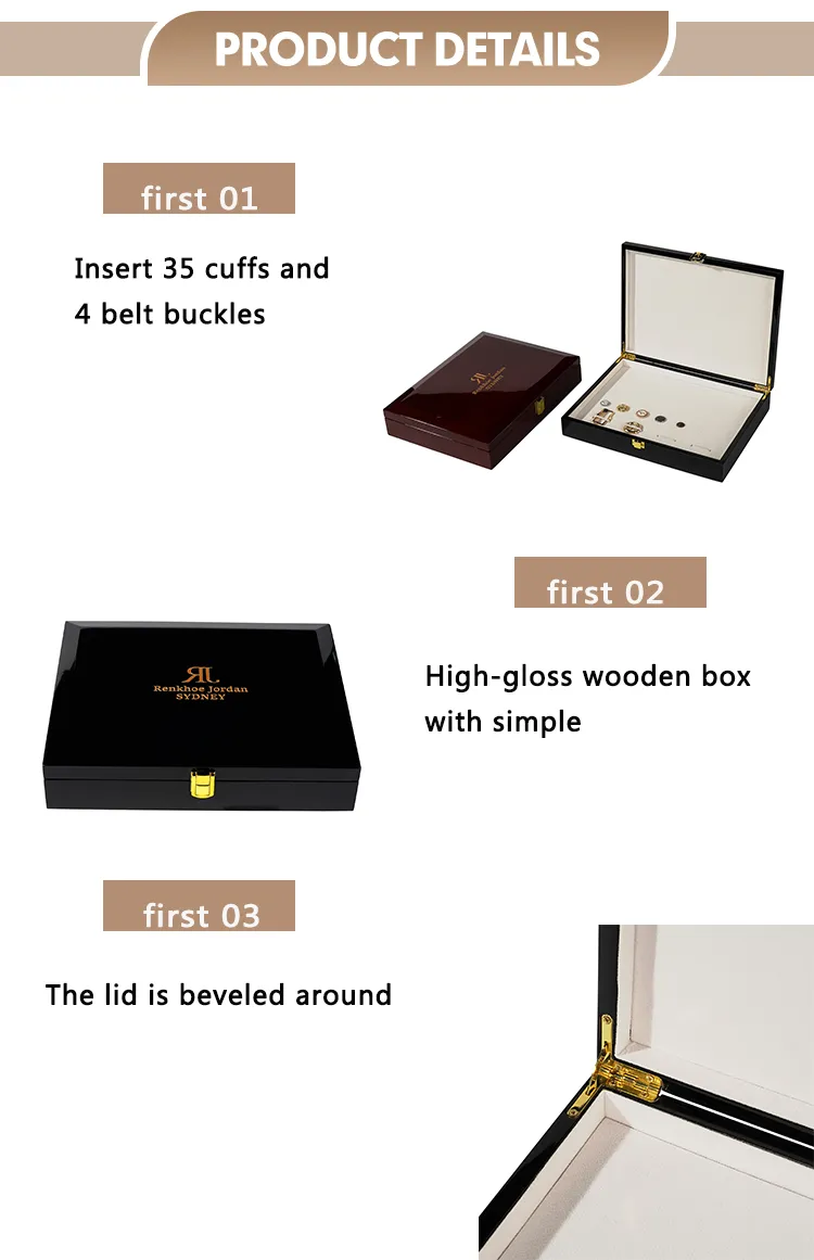 Elegant High Gloss Wooden Gift Box with Secure Lock