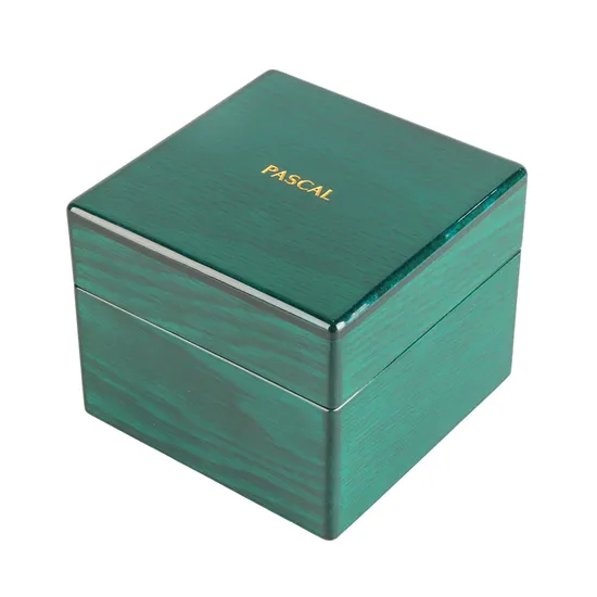 Luxurious High-End Green Piano Glossy Lacquer Finish Wooden Packaging Display Gift Box for Single Watch