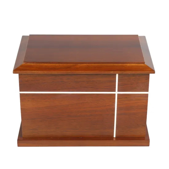 Wholesale Trending Product Solid Wood Bamboo Pet Urn for Ashes Urnas Para Walnut Slid Lid Wooden Urn Box