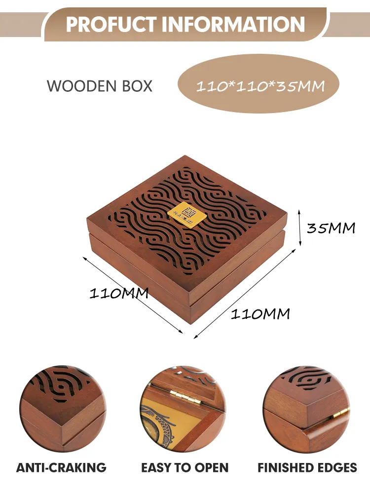 Custom Hot Sell Small Wooden Emblem Box Commemorative Coin Display Box