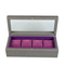 Exquisite Grey Lacquer Single Wooden Rectangular Watch Packaging Display Box Watch Storage 4 Slot Watches Gift Luxury Piano Lacquer Finish