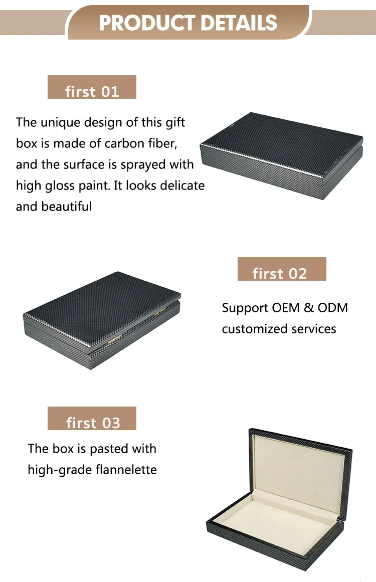 Luxury Carbon Fiber and Wood Jewelry Gift Box Set