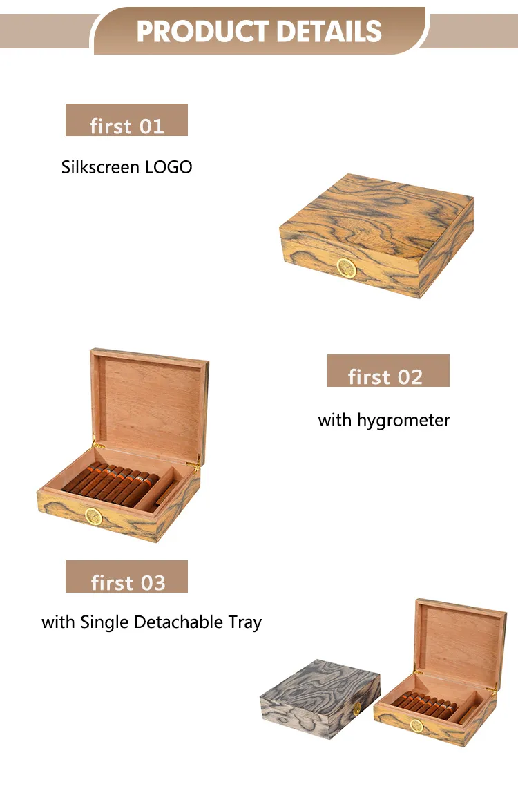 Wholesale Custom Matt Spanish Cedar Luxury Storage Packaging Wood Cigar Humidor Box