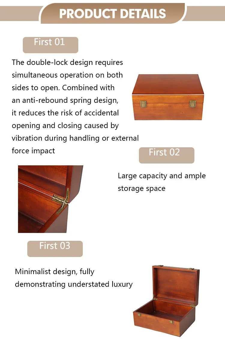 Whoelsale Wooden Gift Boxes Memory Boxes Handmade Rustic Laser Engraved Logo Case Handmade Gift Box