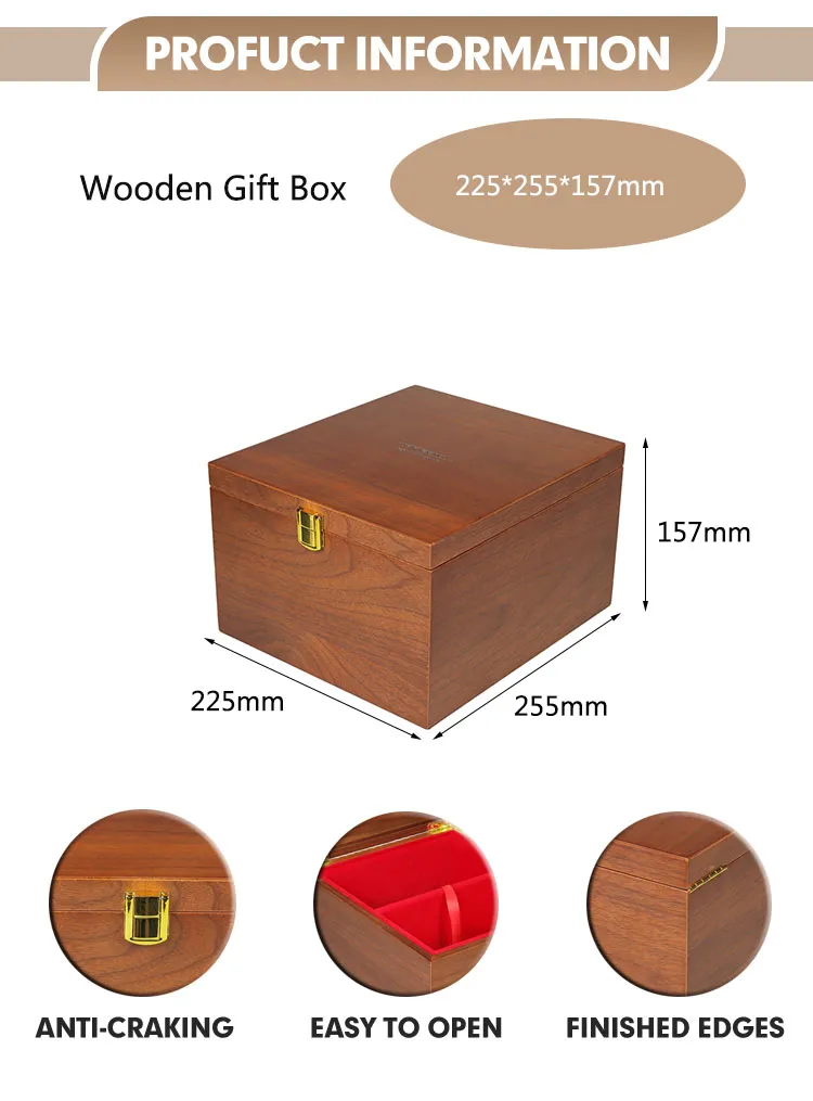Chinese New Year Gift Box New Year Decor 2025 Custom Luxury Double Wood Box Packaging Red Envelopes Chinese New Year