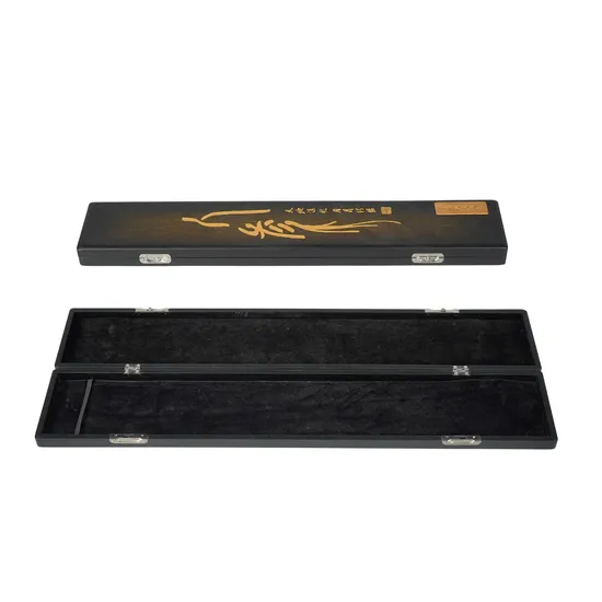 Eco-Friendly Black Paint Healthy Product Packaging Box High Grade Oak Solid Wood Custom Long Luxury Wood Gift Box
