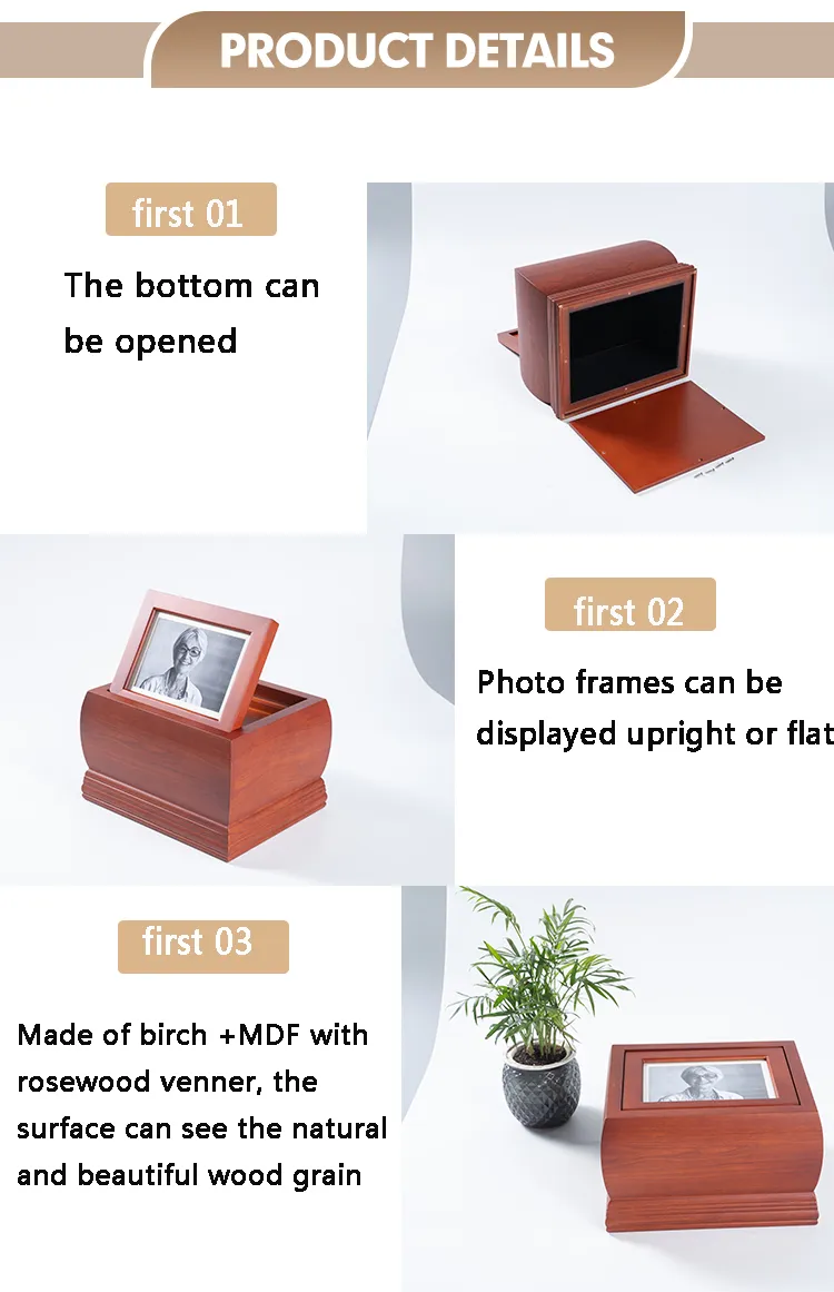 2025 New Arrival Factory Price Wooden Funeral Supplies Wood Cremation Pet Urns for Human Ashes