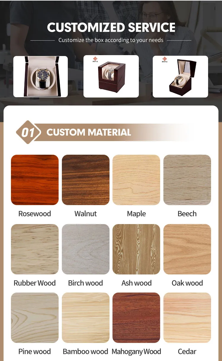 Wholesale Custom Logo Luxury Wooden Watch Box Watch Storage Single Gift Cases Watch Packaging Boxes & Cases