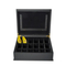 Luxury Black Wooden Tea Storage Box with Custom Laser Logo